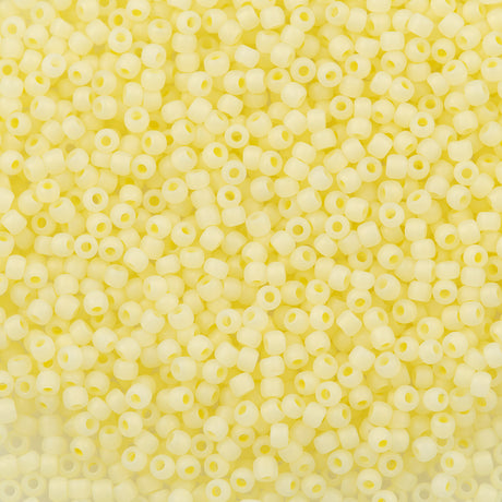 Toho Round Seed Bead 11/0 Transparent Matte Ceylon Pastel Yellow 2.5-inch Tube (142F)