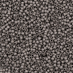 Toho Round Seed Bead 15/0 Metallic Matte Antique Silver 2.5-inch Tube (566)