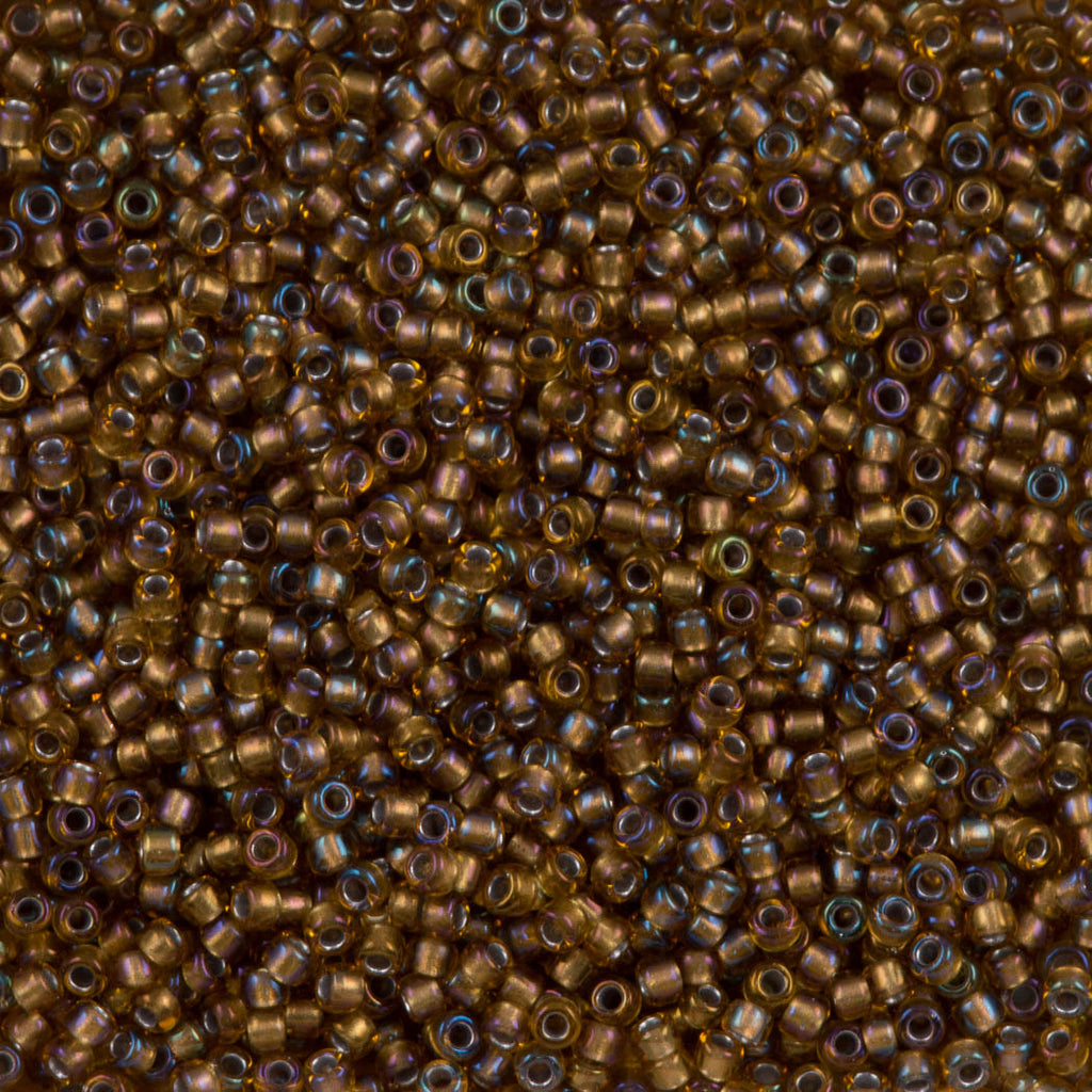 Toho Round Seed Bead 15/0 Topaz Inside Color Lined Gold AB (278)