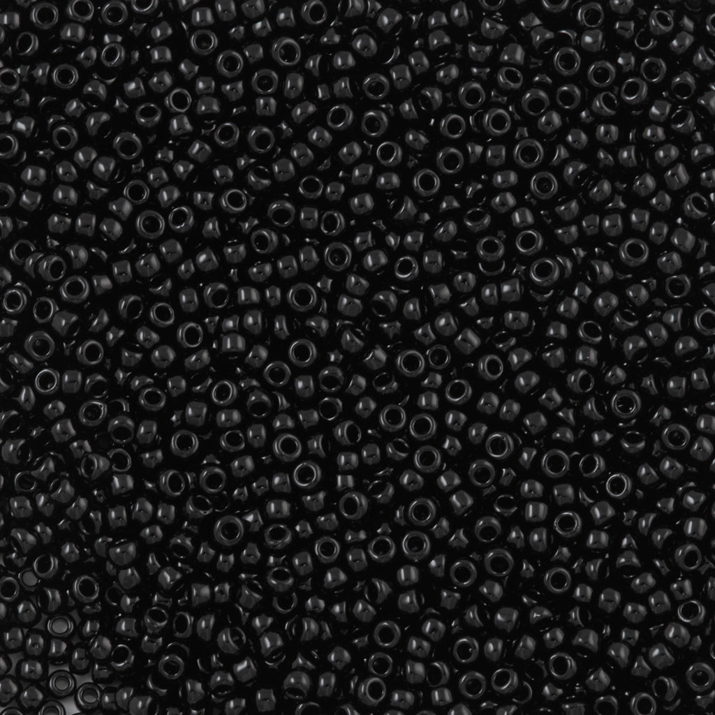 Toho Round Seed Bead 15/0 Opaque Black 2.5-inch Tube (49)