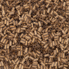 25g Toho 3mm Bugle Bead Inside Color Lined Matte Gold (989F)