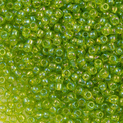 50g Toho Round Seed Beads 6/0 Transparent Lime Green AB (164)