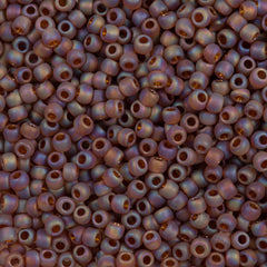 50g Toho Round Seed Beads 6/0 Transparent Matte Cranberry AB (177F)