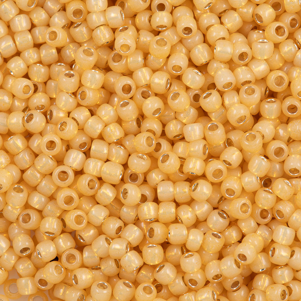 50g Toho Round Seed Beads 6/0 Silver Lined Goldenrod (2110)