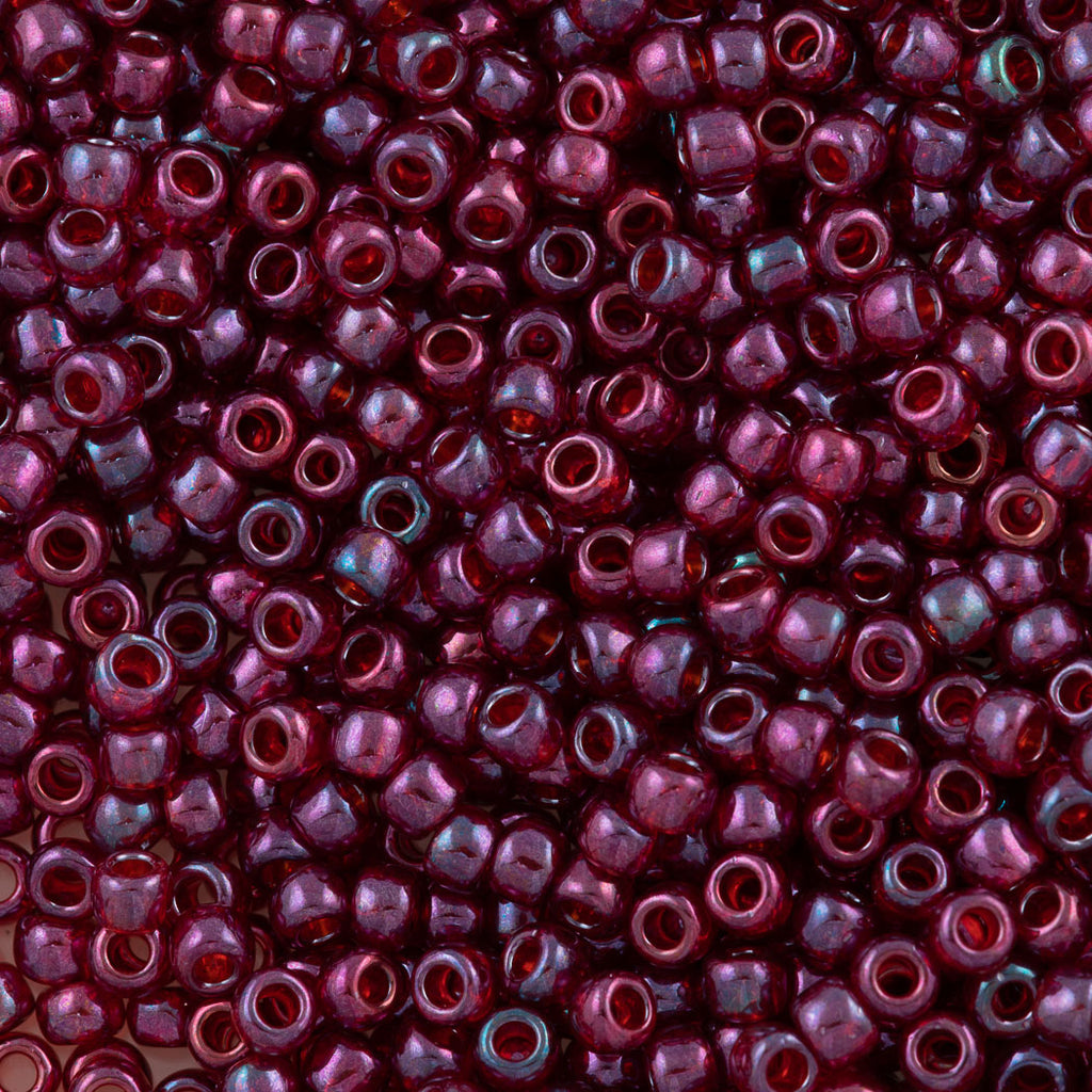50g Toho Round Seed Bead 6/0 Gold Luster Raspberry (332)
