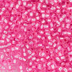 50g Toho Round Seed Beads 6/0 Silver Lined Transparent Pink (38)