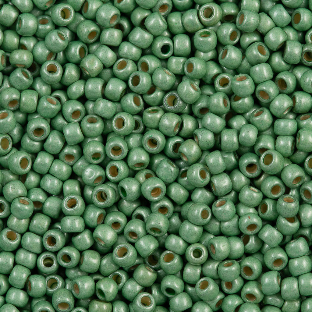 50g Toho Round Seed Beads 6/0 PermaFinish Matte Galvanized Seafoam (560-PFF)