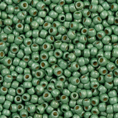 Toho Round Seed Beads 6/0 PermaFinish Matte Galvanized Seafoam 2.5-inch tube (560-PFF)