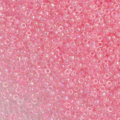 50g Toho Round Seed Beads 6/0 Transparent Dyed Pink AB (171D)
