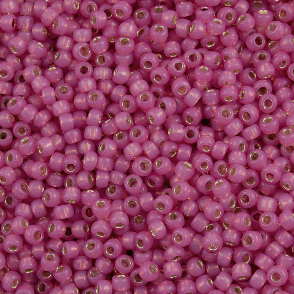 Toho Round Seed Beads 6/0 Ceylon Pink Silver Lined 2.5-inch tube (2106)