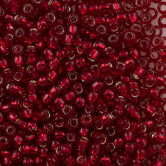 Toho Round Seed Beads 6/0 Silver Lined Dark Garnet 5.5-inch tube (25D)
