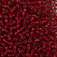 Toho Round Seed Beads 6/0 Silver Lined Dark Garnet 2.5-inch tube (25D)