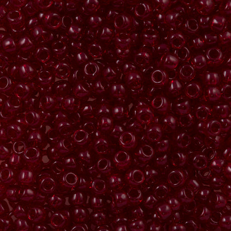 Toho Round Seed Beads 6/0 Transparent Dark Garnet 2.5-inch tube (5D)