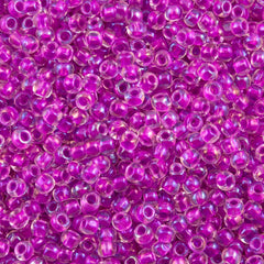 50g Toho Round Seed Beads 6/0 Inside Color Lined Fuchsia (790)