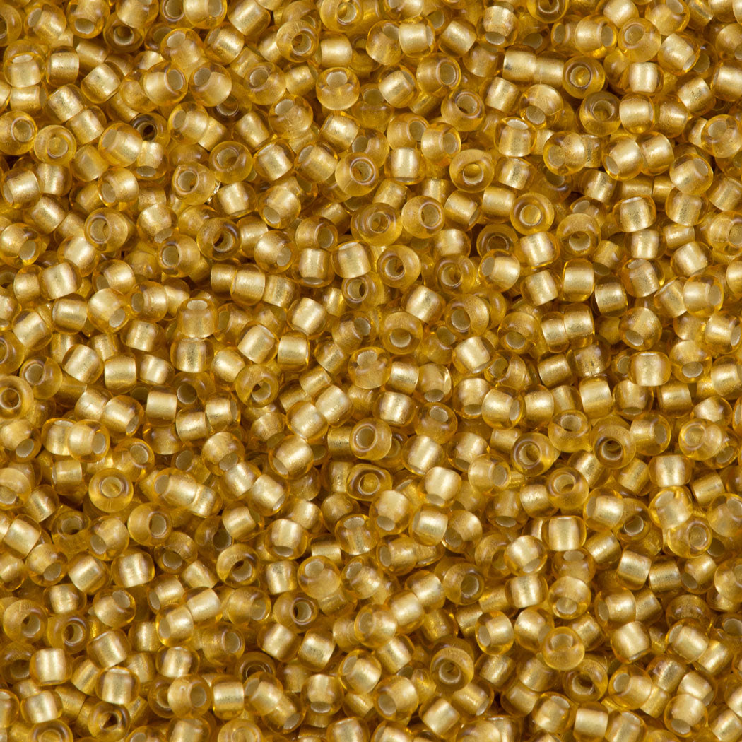 50g Toho Round Seed Bead 8/0 Silver Lined Matte Topaz (22BF)