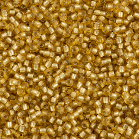 50g Toho Round Seed Bead 8/0 Silver Lined Matte Topaz (22BF)