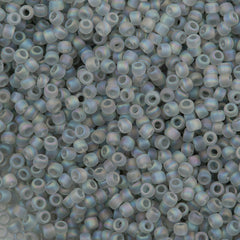50g Toho Round Seed Bead 8/0 Transparent Matte Light Gray AB (176AF)