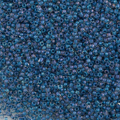 50g Toho Round Seed Bead 8/0 Inside Color Luster Crystal Capri Blue Lined (188)