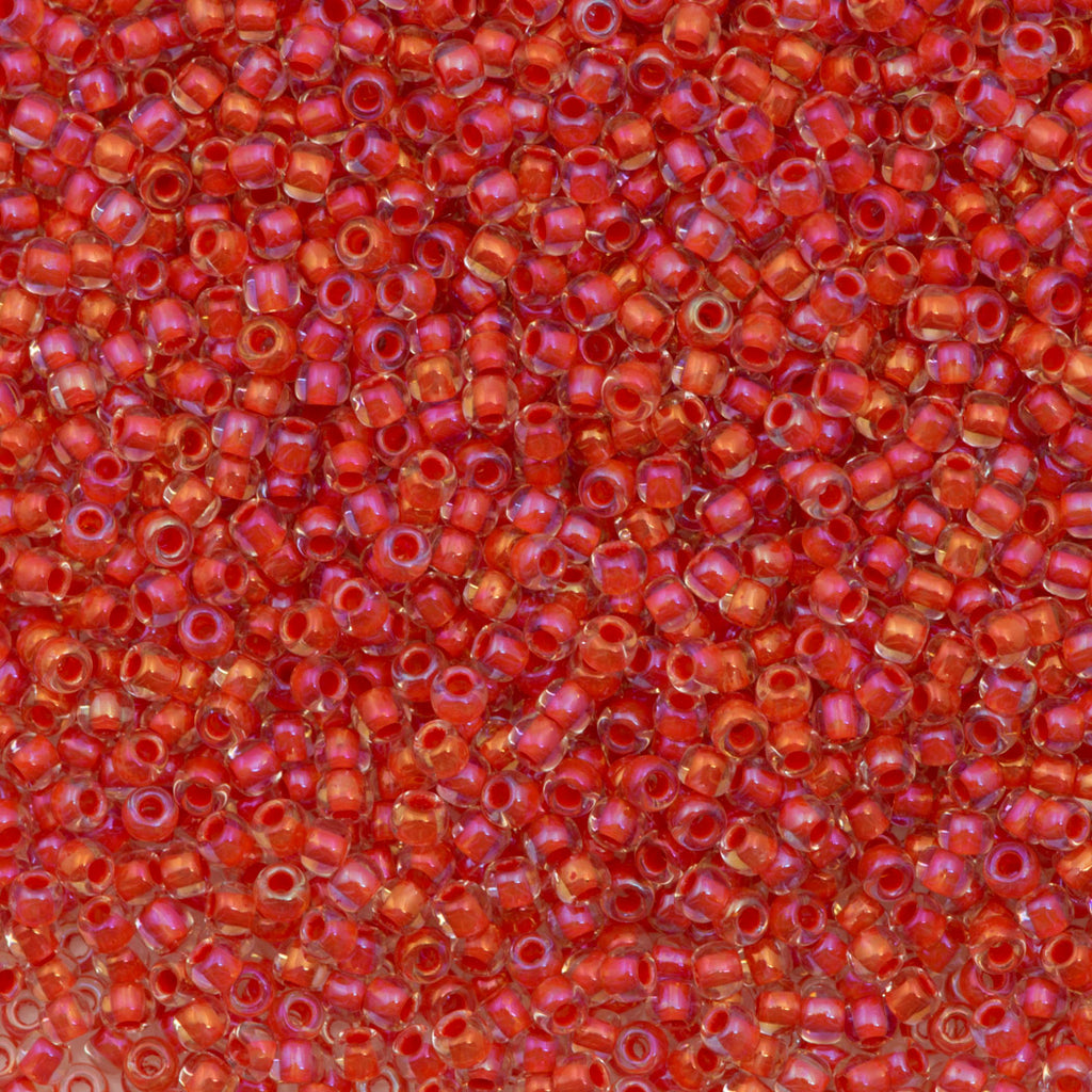 50g Toho Round Seed Bead 8/0 Inside Color Luster Crystal Tropical Sunset Lined (190)