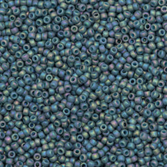 50g Toho Round Seed Bead 8/0 Matte Semi Glazed Blue Turquoise AB (2635F)