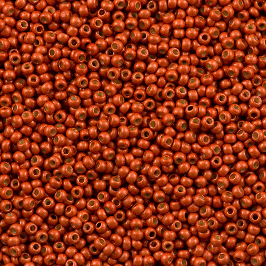 50g Toho Round Seed Bead 8/0 PermaFinish Matte Galvanized Saffron (562PFF)