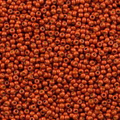50g Toho Round Seed Bead 8/0 PermaFinish Matte Galvanized Saffron (562PFF)