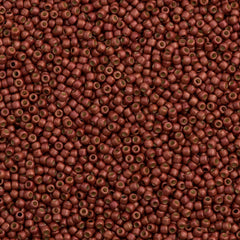50g Toho Round Seed Bead 8/0 PermaFinish Matte Galvanized Brick Red (564PFF)