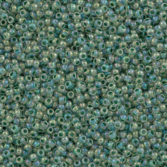 50g Toho Round Seed Bead 8/0 Inside Color Crystal Shamrock Lined AB (699)