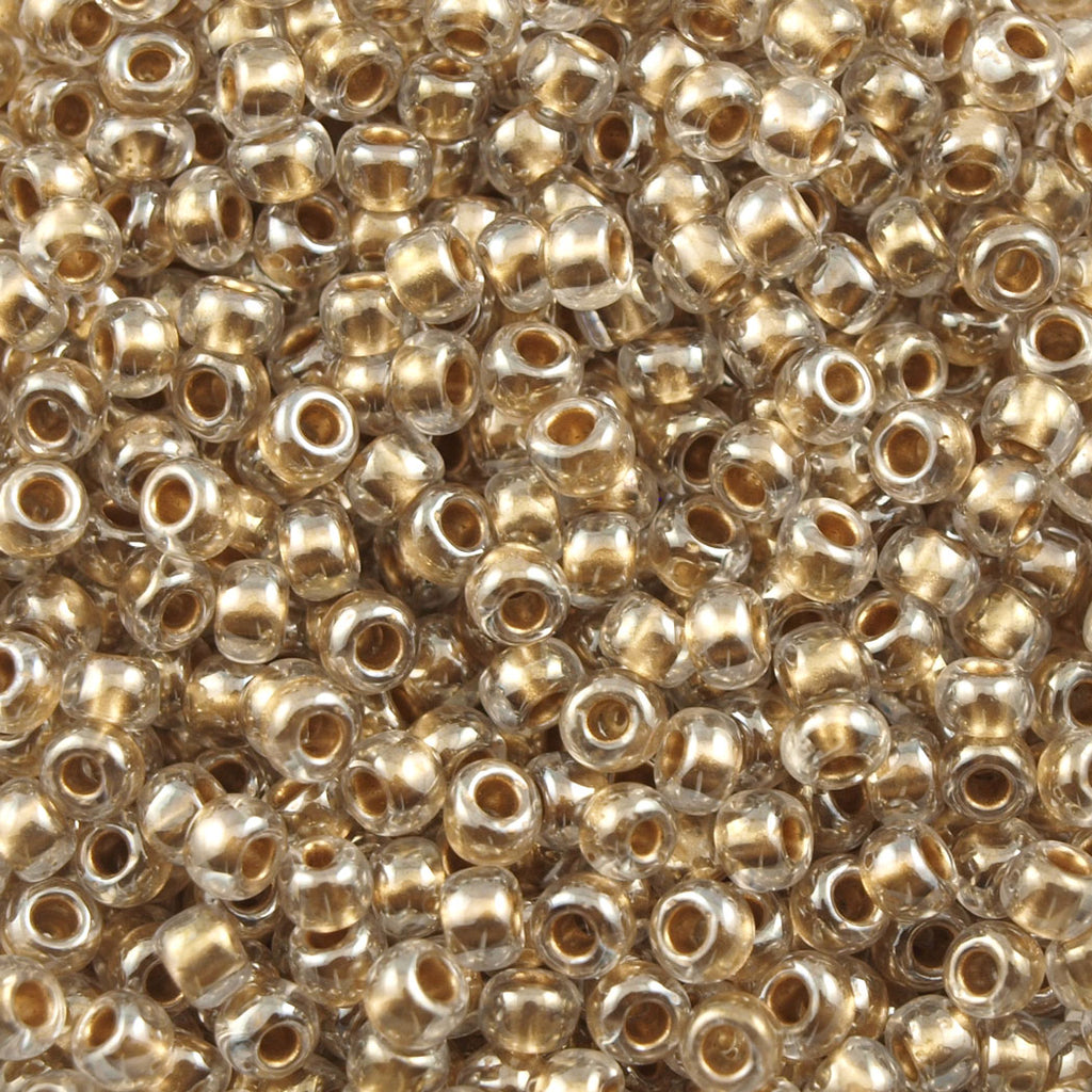 50g Toho Round Seed Bead 8/0 Gold Color Lined Crystal (989)