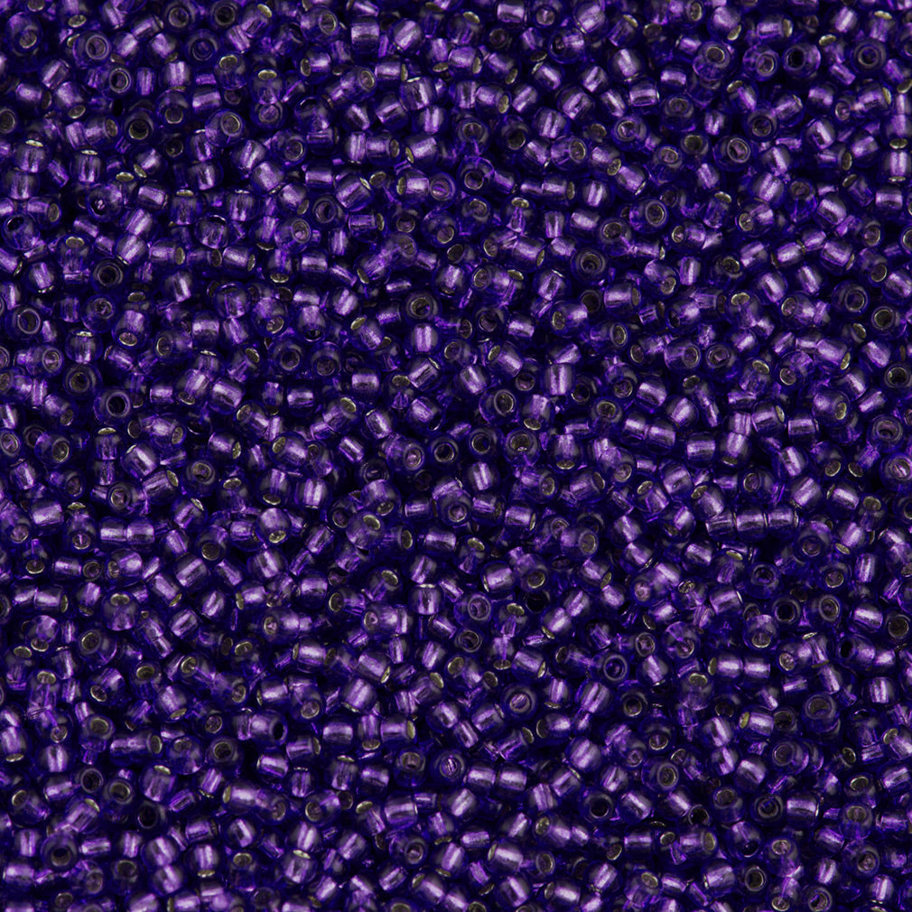 Toho Round Seed Bead 8/0 Silver Lined Purple 2.5-inch tube (2224)