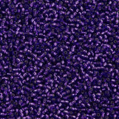 50g Toho Round Seed Bead 8/0 Silver Lined Purple (2224)