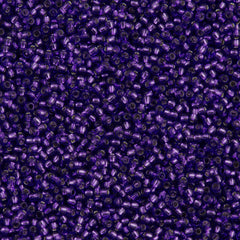 Toho Round Seed Bead 8/0 Silver Lined Purple 2.5-inch tube (2224)