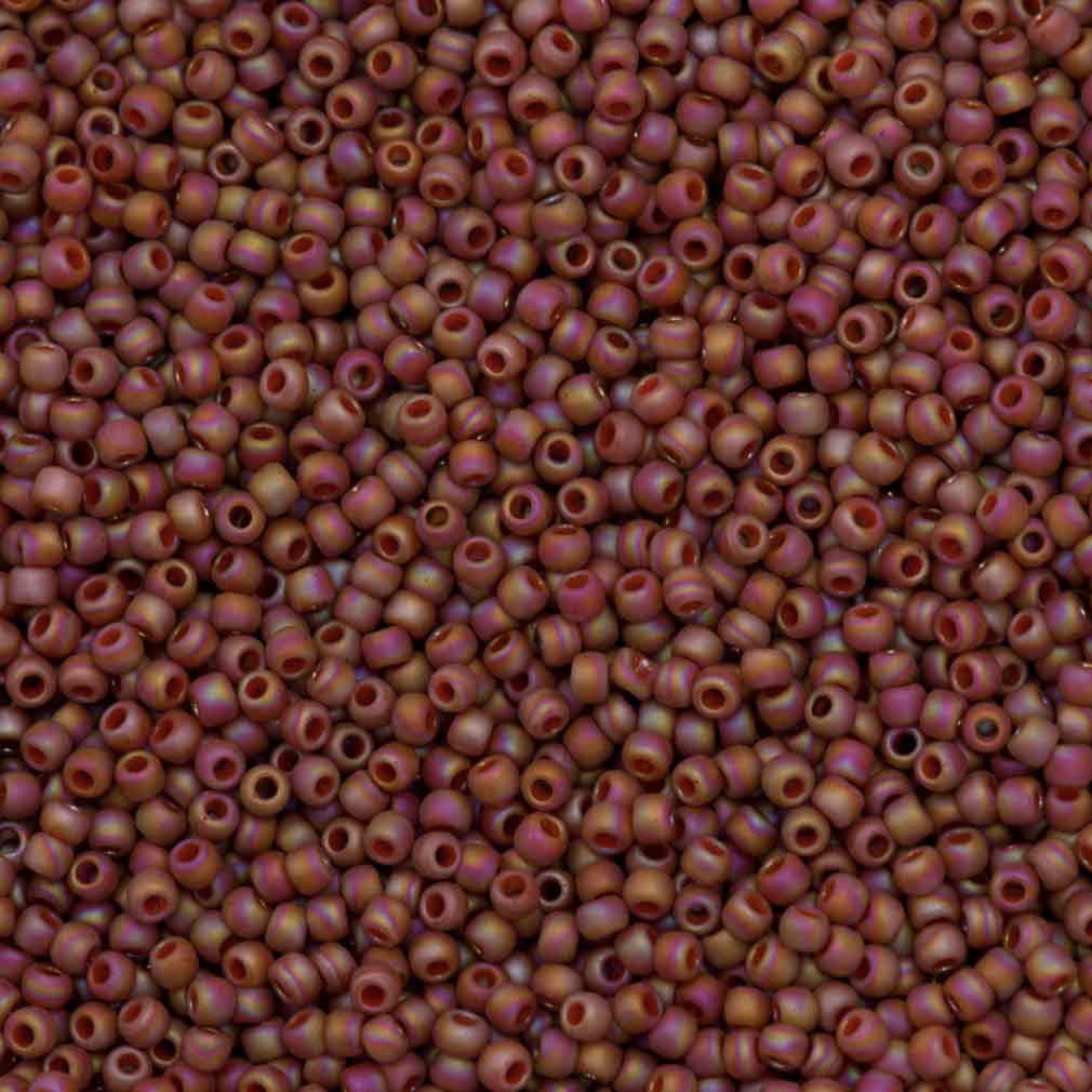 50g Toho Round Seed Bead 8/0 Matte Semi Glazed Orange AB (2641F)