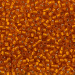50g Toho Round Seed Bead 8/0 Silver Lined Transparent Matte Tangerine (30BF)
