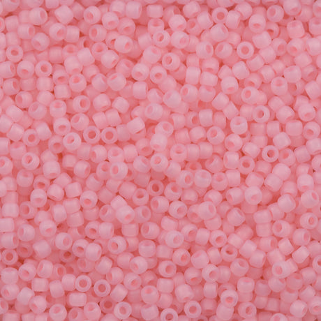 50g Toho Round Seed Bead 8/0 Ceylon Matte Baby Pink (145F)