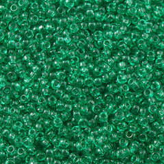 Toho Round Seed Bead 8/0 Transparent Soft Green 2.5-inch tube (72)