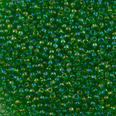 Toho Round Seed Bead 11/0 Transparent Light Green AB 19g Tube (167)