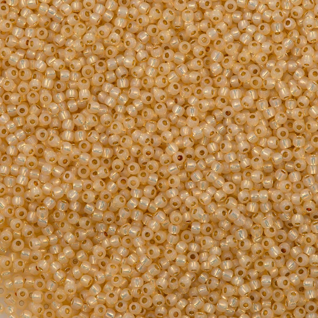 Toho Round Seed Bead 8/0 PermaFinish Milky Light Topaz Silver Lined (2110PF)