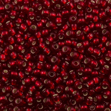 Toho Round Seed Bead 8/0 Matte Garnet Silver Lined 2.5-inch tube (25CF)