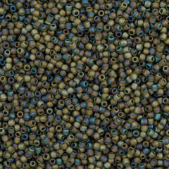50g Toho Round Seed Bead 11/0 Transparent Matte Moss AB (180F)