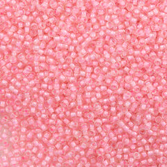 Toho Round Seed Bead 11/0 Transparent Inside Color Lined Hot Pink AB 2.5-inch Tube (191B)