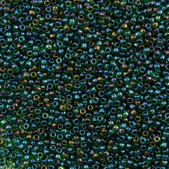 50g Toho Round Seed Beads 11/0 Inside Color Lined Purple Green (397)