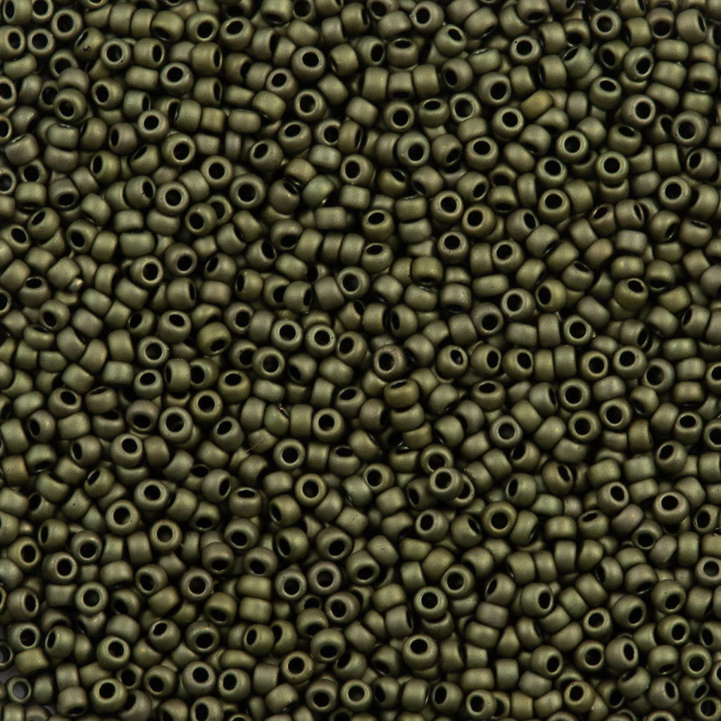 Toho Round Seed Bead 11/0 Opaque Matte Olive (617)