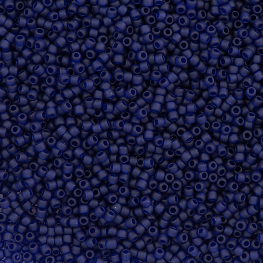 50g Toho Round Seed Beads 11/0 Transparent Matte Dark Cobalt (8DF)