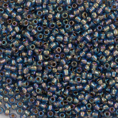 Toho Round Seed Bead 11/0 Inside Color Lined Gold Blue AB 2.5-inch Tube (997)