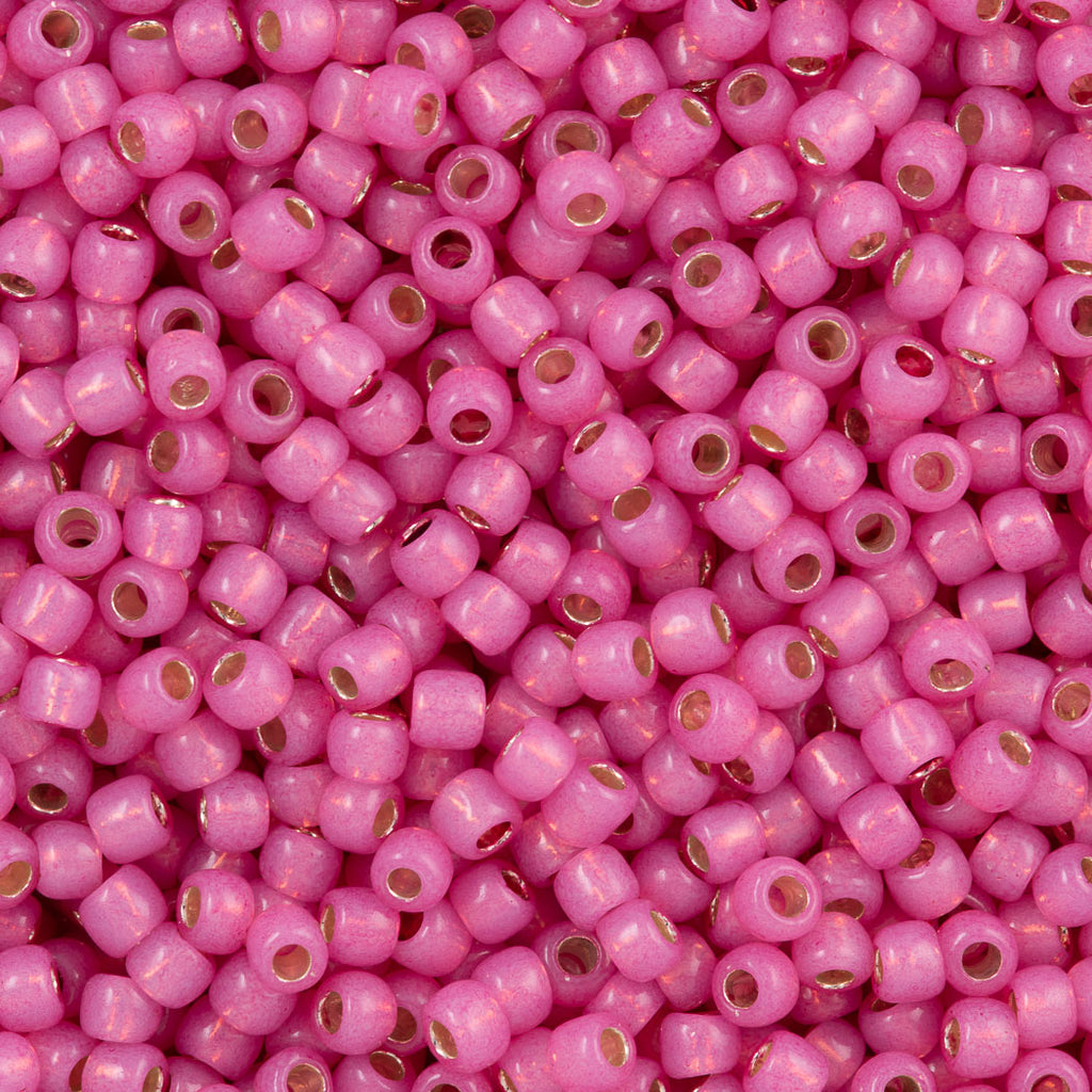 50g Toho Round Seed Beads 6/0 Ceylon Pink Silver Lined (2106)