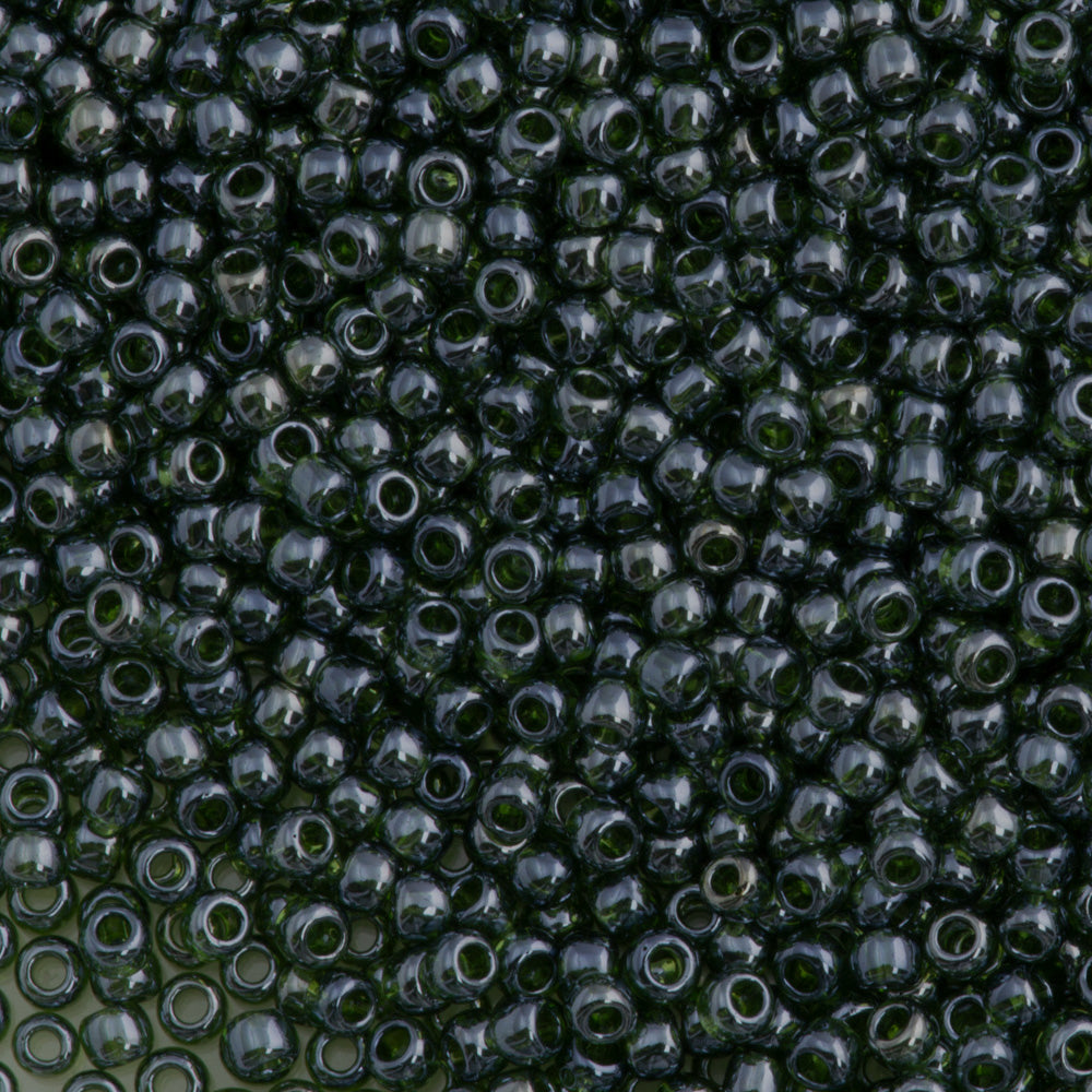 50g Toho Round Seed Bead 8/0 Transparent Luster Olivine (119)