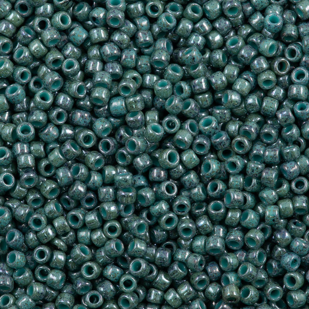 Toho Round Seed Bead 8/0 Opaque Turquoise Blue Marbled (1207)