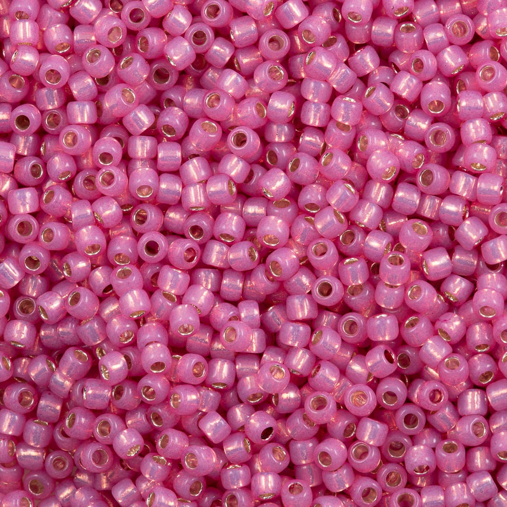 50g Toho Round Seed Bead 8/0 Silver Lined Ceylon Pink (2106)