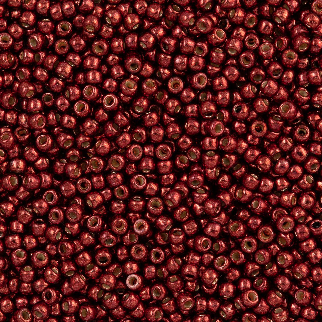 50g Toho Round Seed Bead 8/0 PermaFinish Galvanized Brick Red (564PF)